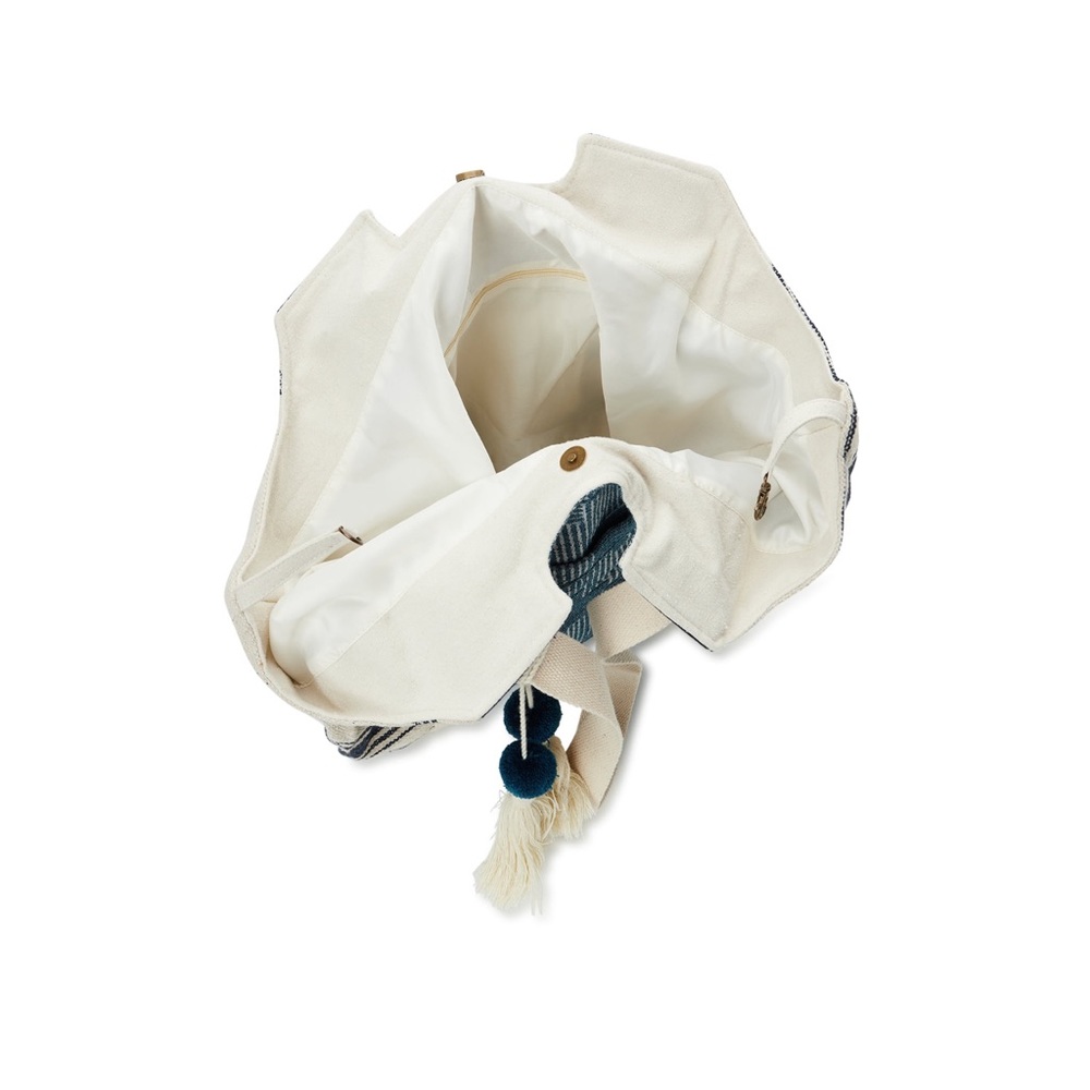 NWT Woven Tote  Handbag Blue - Picture 4 of 5